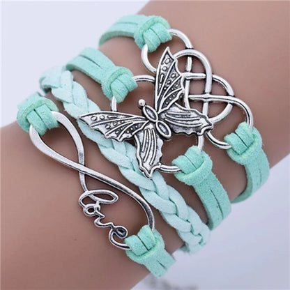 Vintage Love Butterfly Leather Bracelet