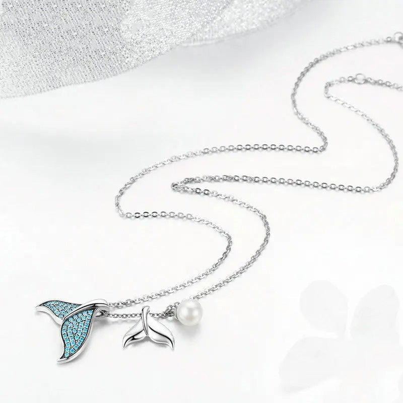 Whale Tail Pearl Ocean Necklace