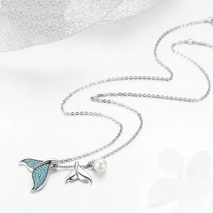 Whale Tail Pearl Ocean Necklace
