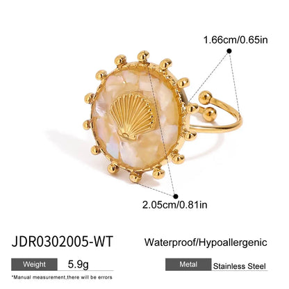 Ocean Starfish Shell Statement Ring