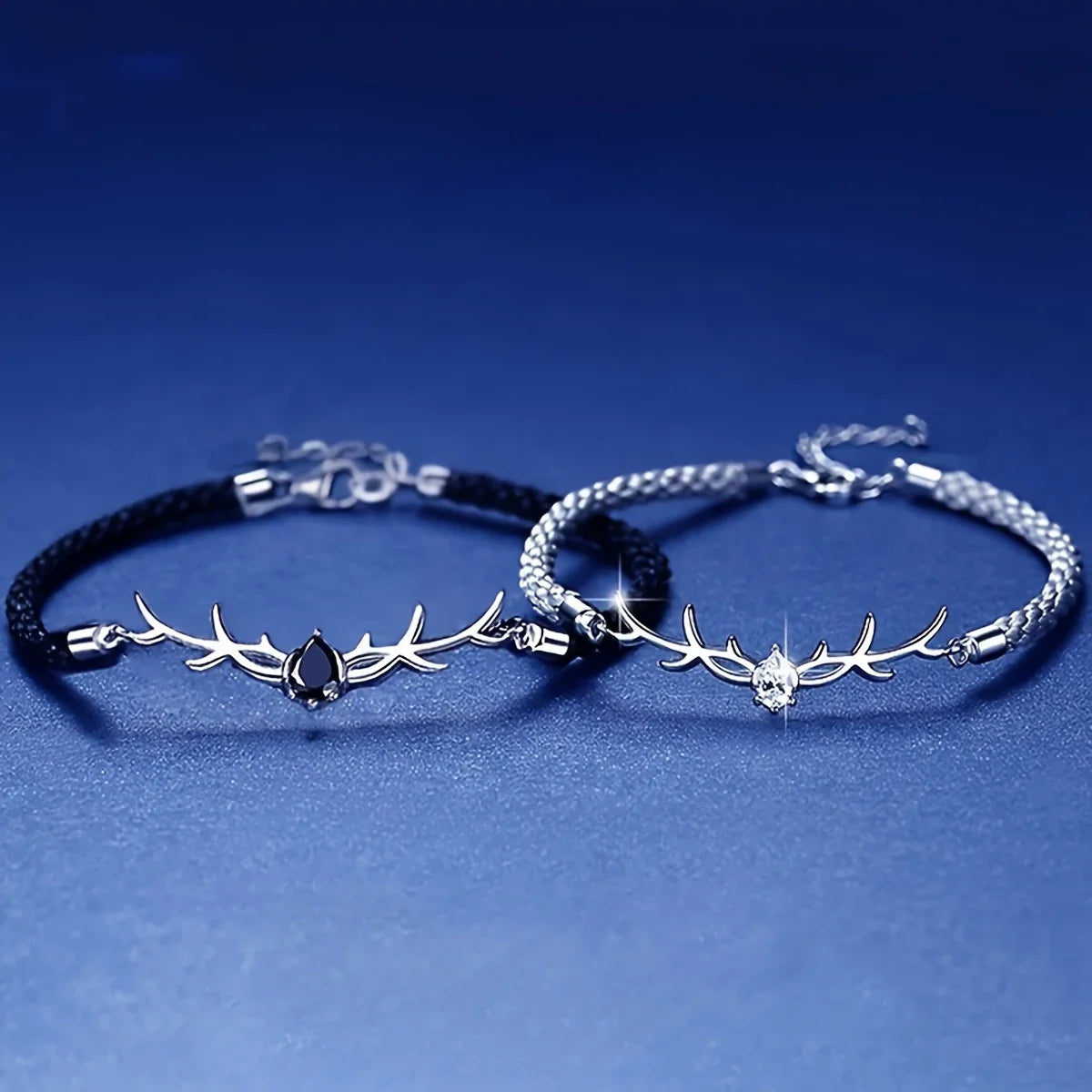 Deer Horn Heart Bracelet with Zircon