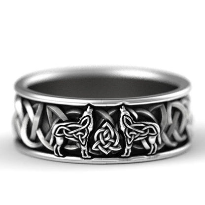 Viking Wolf Ring Statement Piece