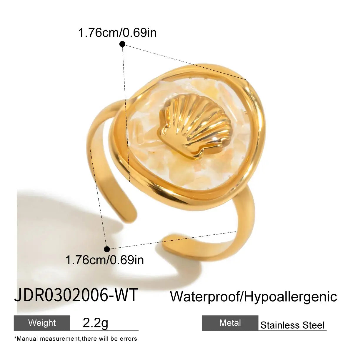 Ocean Starfish Shell Statement Ring