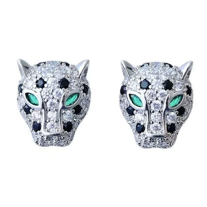 Colorful Leopard Crystal Statement Earrings