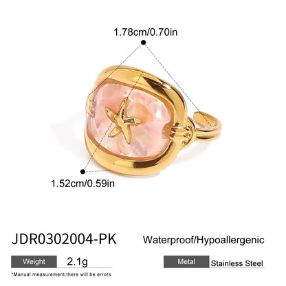 Ocean Starfish Shell Statement Ring